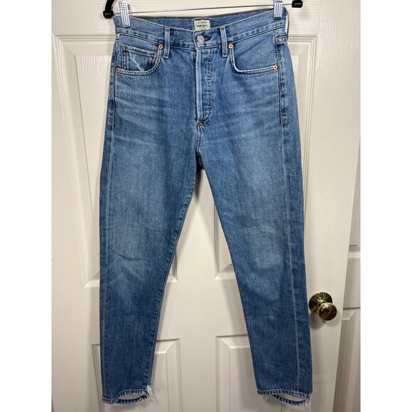 CoH Citizens of Humanity Liya High Rise Classic Fit Crop Medium Blue Jean 25 - Picture 1 of 10